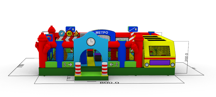 Надувной батут "Центральная площадь" 8*6*2 м