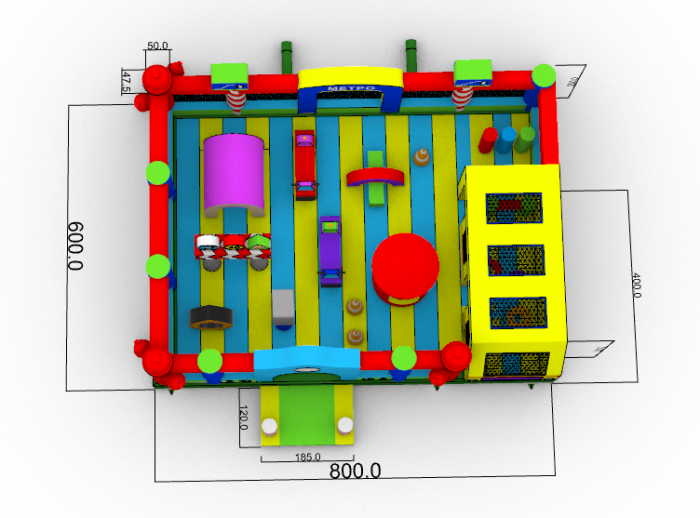 Надувной батут "Центральная площадь" 8*6*2 м