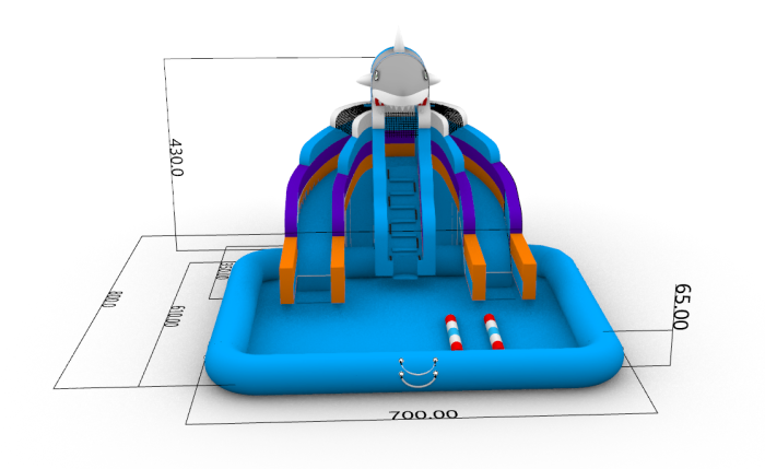 Надувной аквапарк "Акула" 8*7*4,3 м