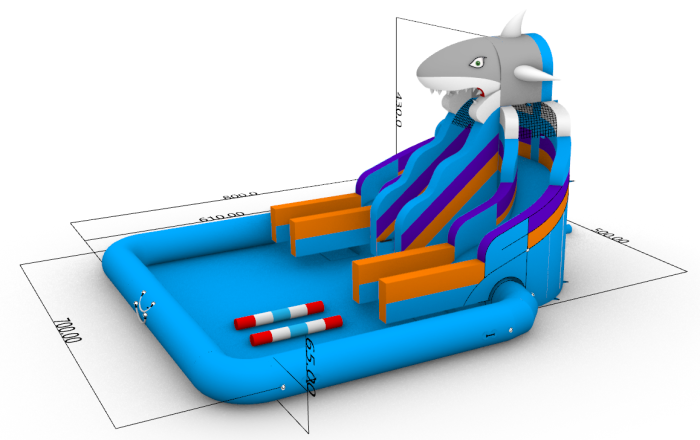 Надувной аквапарк "Акула" 8*7*4,3 м