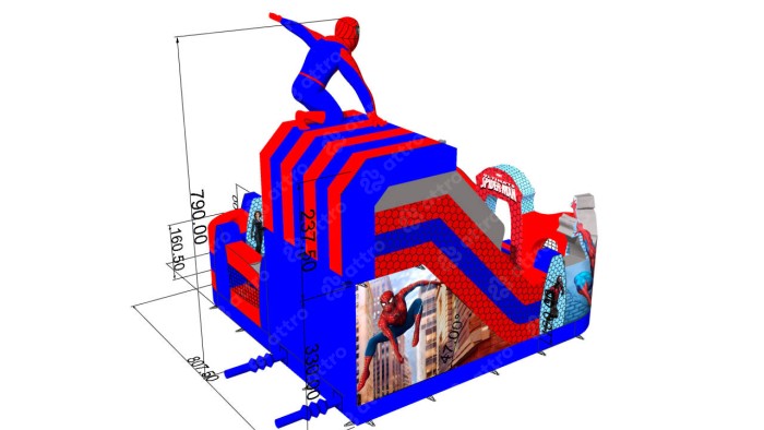 Надувной батут "Спайдермен в городе" 8*8*8 м