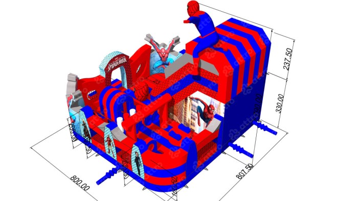 Надувной батут "Спайдермен в городе" 8*8*8 м