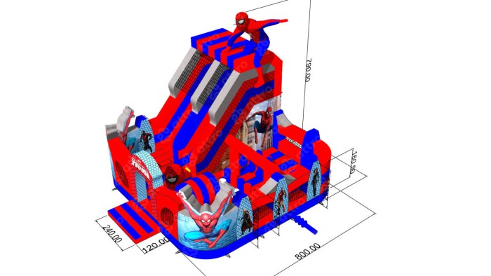 Надувной батут "Спайдермен в городе" 8*8*8 м