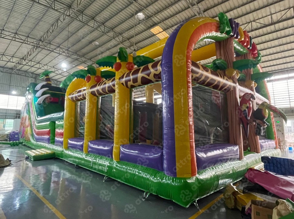 Надувной батут «Остров Динозавров» 19*9*8,2 м 