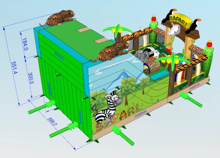 Надувная горка "Сафари" 10*6*5,5 м
