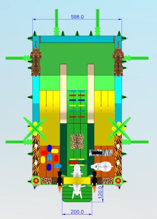 Надувная горка "Сафари" 10*6*5,5 м