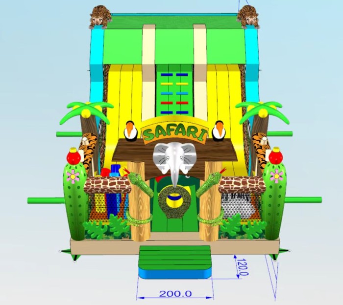 Надувная горка "Сафари" 10*6*5,5 м