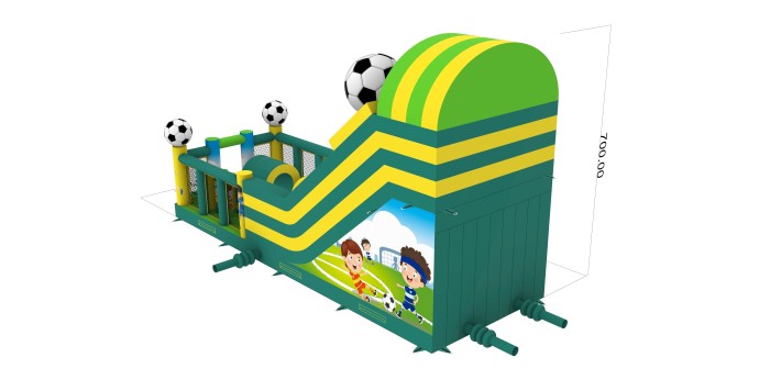 Надувная горка "Спортикус" 12*4,3*7 м (из одной части)