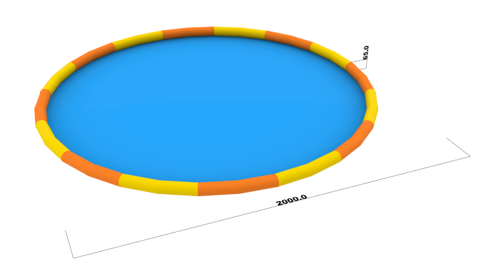 Надувной аквапарк "Веселые каникулы" 26,5*26,5*9,4 м