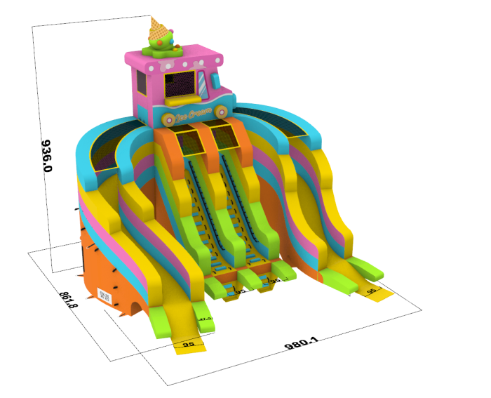 Надувной аквапарк "Веселые каникулы" 26,5*26,5*9,4 м