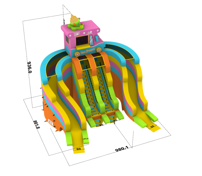 Надувной аквапарк "Веселые каникулы" 26,5*26,5*9,4 м
