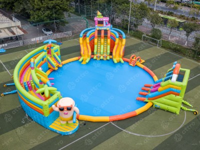 Надувной аквапарк "Веселые каникулы" 26,5*26,5*9,4 м