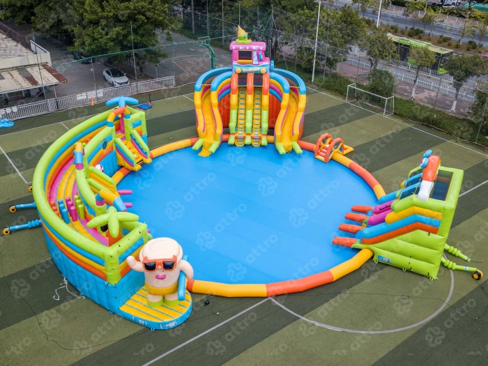 Надувной аквапарк "Веселые каникулы" 26,5*26,5*9,4 м