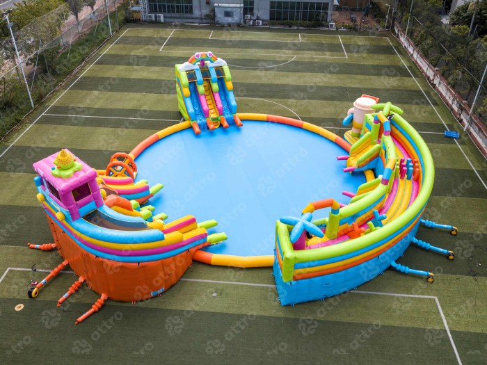 Надувной аквапарк "Веселые каникулы" 26,5*26,5*9,4 м