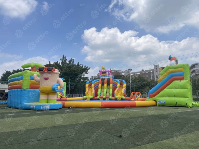 Надувной аквапарк "Веселые каникулы" 26,5*26,5*9,4 м