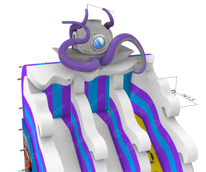 Надувной аквапарк "Спрут на волнах" 13*7*7,5 м