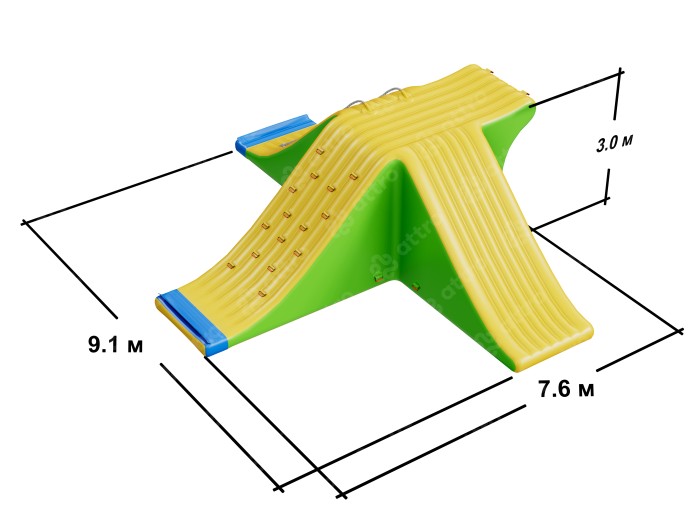 Надувной  аквапарк "Спорт круг" 24*14*3 м