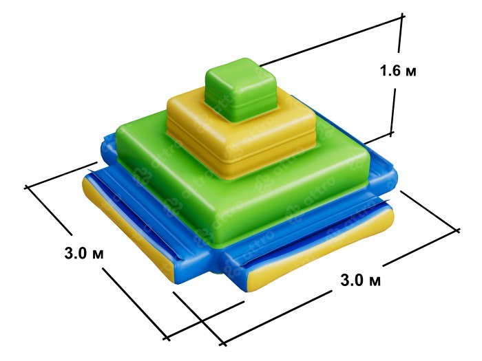 Надувной  аквапарк "Спорт круг" 24*14*3 м