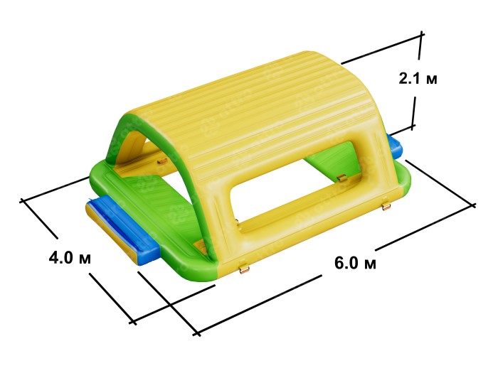 Надувной  аквапарк "Спорт круг" 24*14*3 м