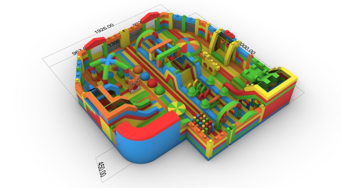 Надувной парк "Цветной" 20*19,3*4,5 м 