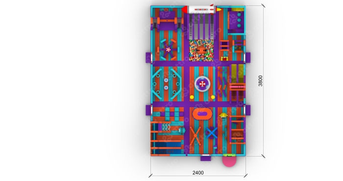 Надувной парк "Космонавты" 38*24*7,5 м