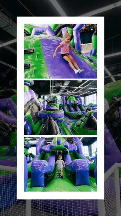 Надувная горка "Парк космоса" 18*12*5,4 м  Б/У 