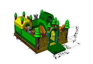 Надувная горка "Лесная сказка" 7*5*3,2 м