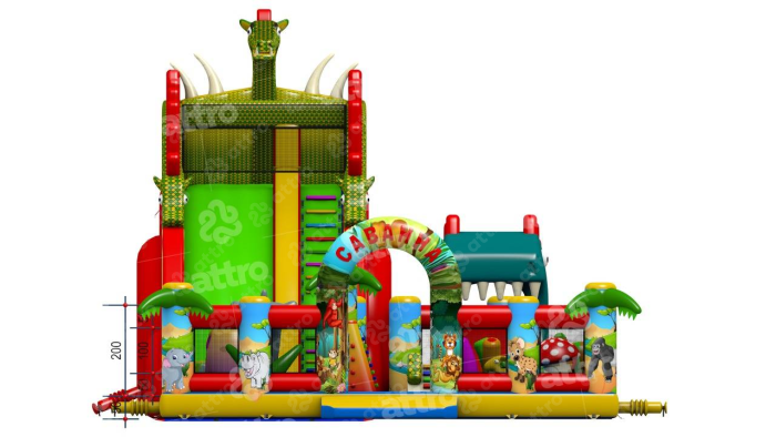 Надувной батут  "Гранд Саванна" 17*10*9 м