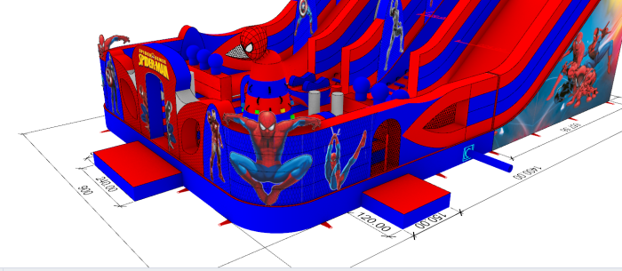 Надувной батут "Спайдермен" 14*9*9 м