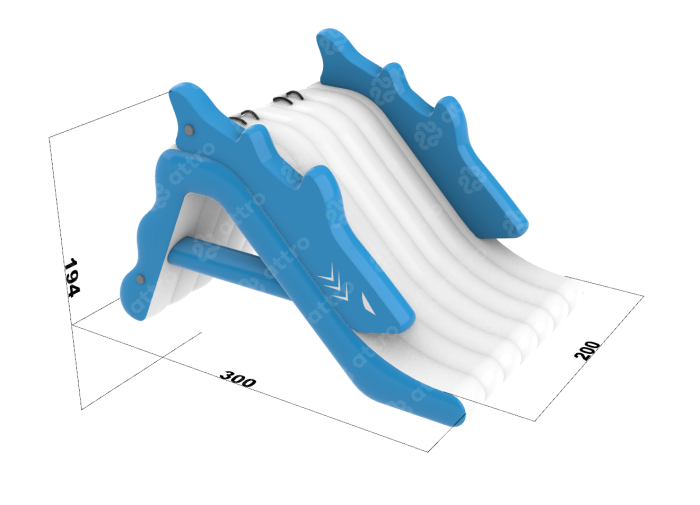 Надувная горка "Акула" 4*3*2