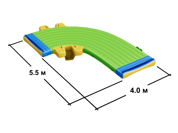 Модуль аквапарка "Правый соединитель + 2 ступени" 5,5*4,4*0,3 м
