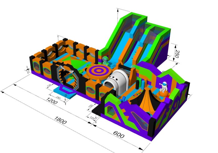 Надувная горка "Космос парк" 18*15*5,3 м