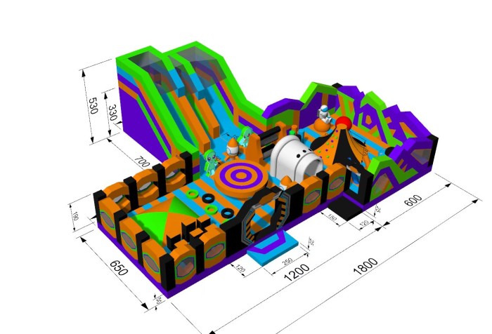 Надувная горка "Космос парк" 18*15*5,3 м
