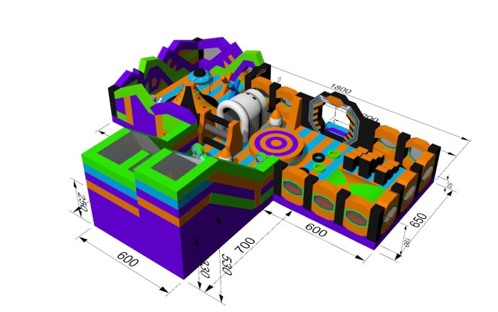 Надувная горка "Космос парк" 18*15*5,3 м