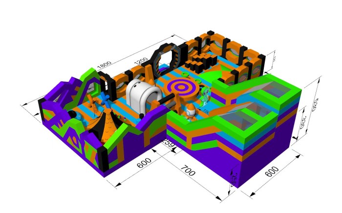 Надувная горка "Космос парк" 18*15*5,3 м