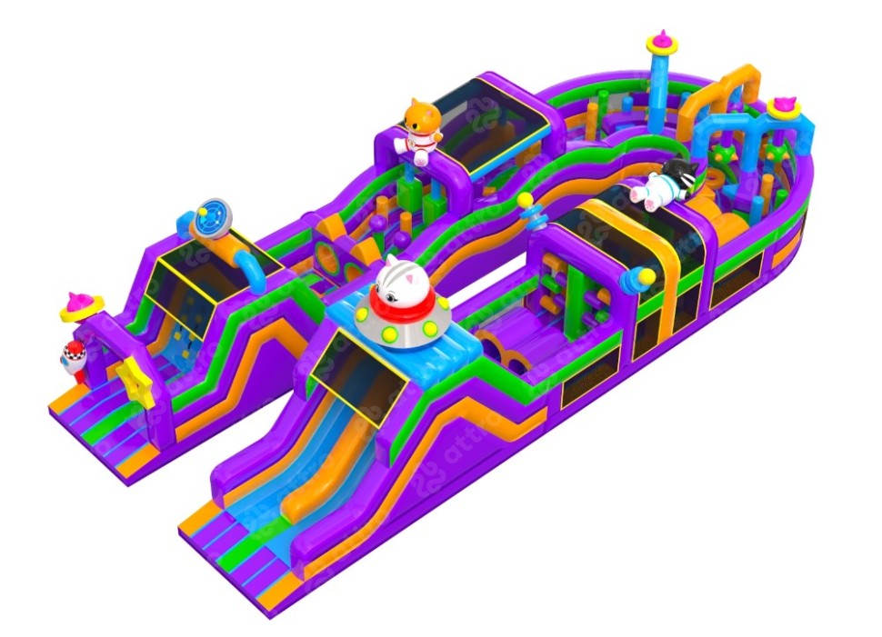 Надувная полоса препятствий «Котолёт» 21,3*8,7*6 м