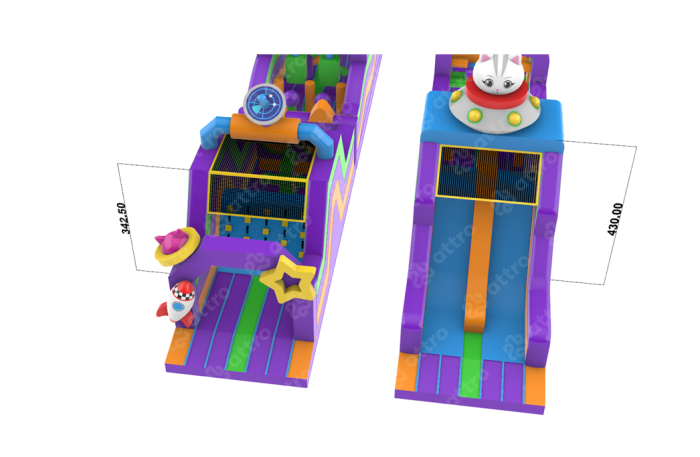 Надувная полоса препятствий «Котолёт» 21,3*8,7*6 м (1)