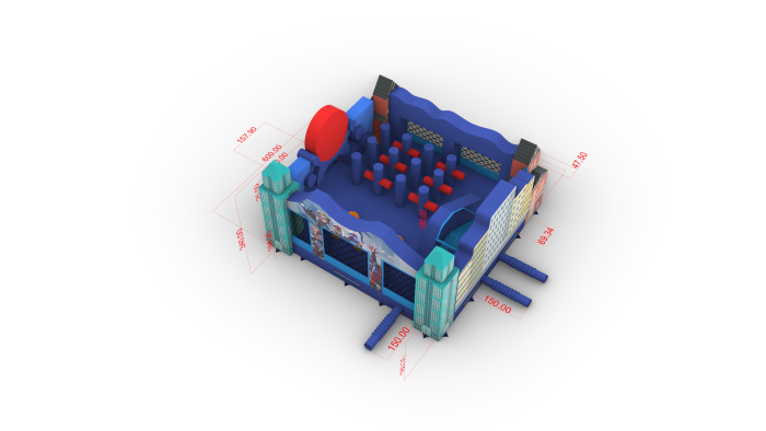 Надувной батут "Супергерои" 6*6*3,4 м