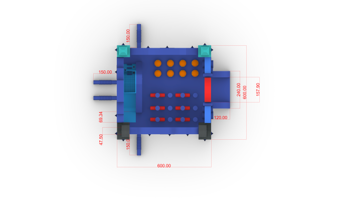 Надувной батут "Супергерои" 6*6*3,4 м