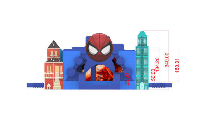 Надувной батут "Супергерои" 6*6*3,4 м