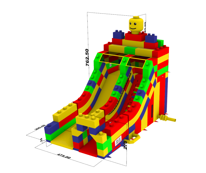 Надувная горка "Конструктор" зима/лето, 12*5*7,6 м 