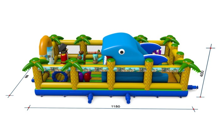 Надувной батут «Остров пиратов» 11,5*6*4 м