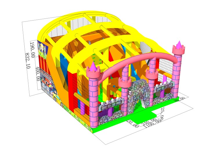 Надувная горка "Замок"  11*11*8,3 м