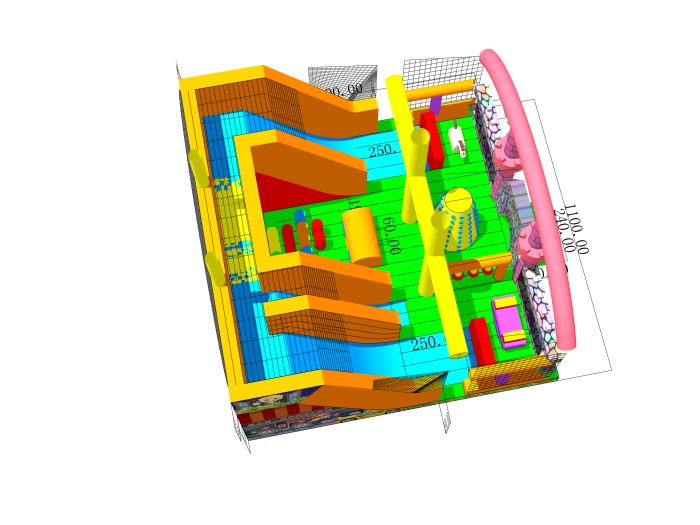 Надувная горка "Замок"  11*11*8,3 м