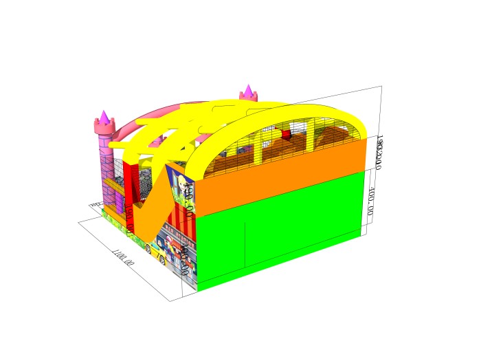 Надувная горка "Замок"  11*11*8,3 м