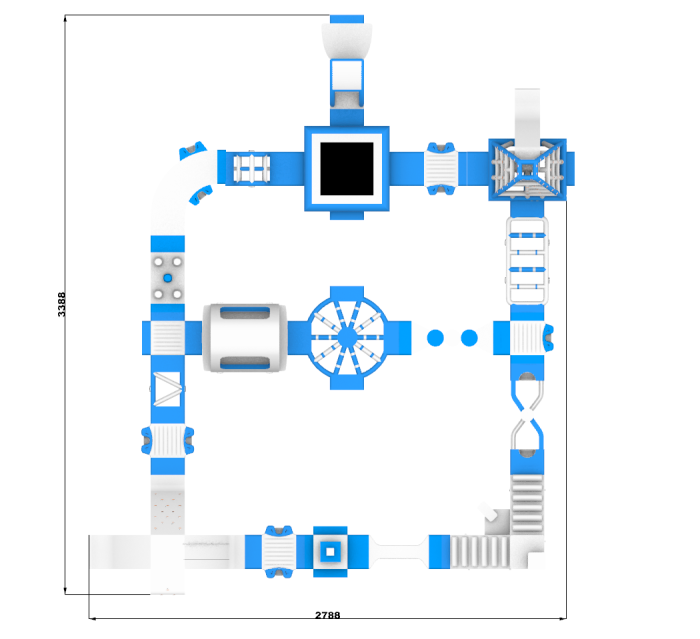 Надувной аквапарк "Спорт парк 54" 34*28 м