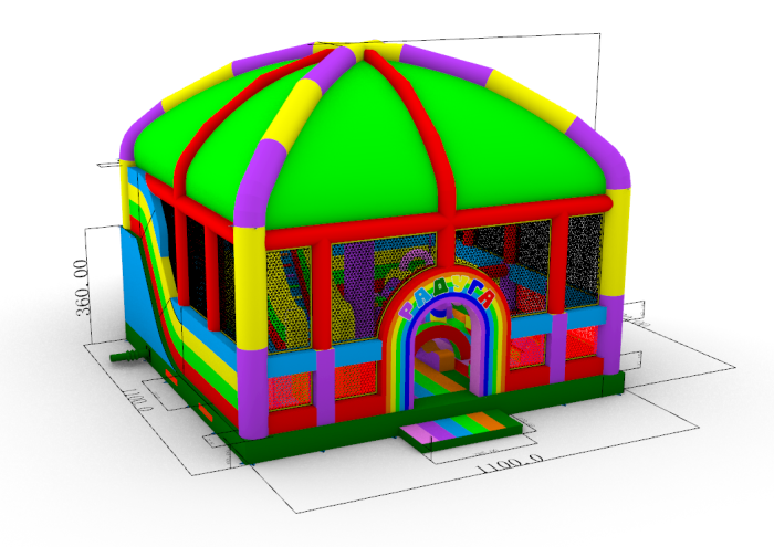 Надувная горка "Радуга" 11*11*9,1 м