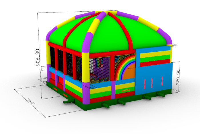 Надувная горка "Радуга" 11*11*9,1 м