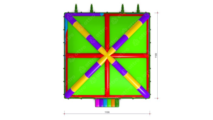 Надувная горка "Радуга" 11*11*9,1 м