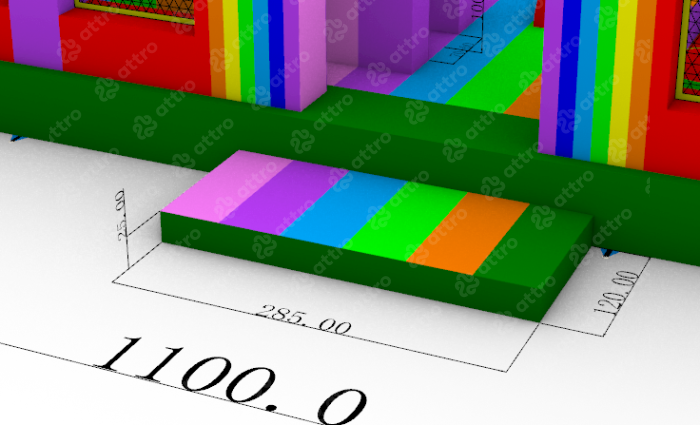 Надувная горка "Радуга" 11*11*9,1 м